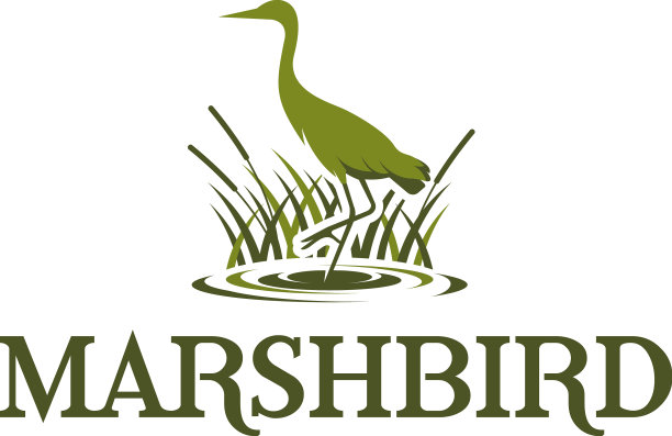 现代设计沼泽鸟草水标志设计图片下载