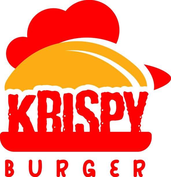 现代彩色krispy汉堡鸡标志设计图片下载