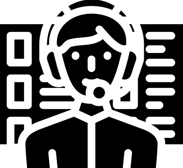 呼叫中心工作人员字形图标图片下载