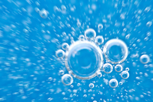水。气泡运动的蓝色美丽抽象水下背景图片下载