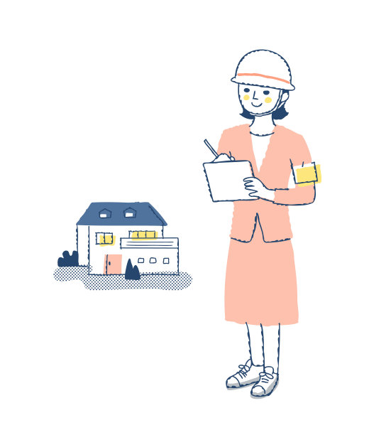 一个在建筑行业工作的女人和一个房子图片下载
