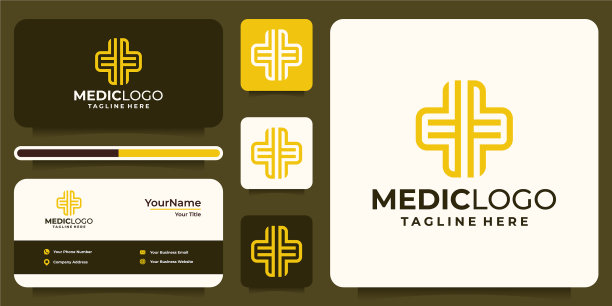 交叉医学图标标识设计品牌图片下载