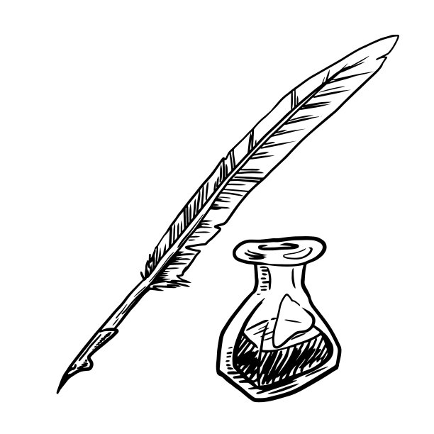 羽笔和伊克韦尔孤立在一起图片下载