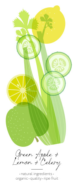 苹果黄瓜柠檬芹菜混合水果草本排毒图片下载