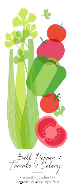 芹菜、辣椒、番茄混合蔬菜、草药排毒图片下载