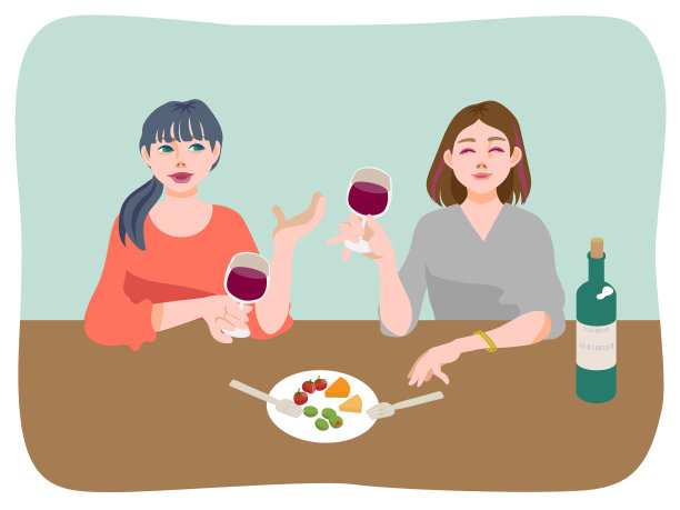 两个女人在喝红酒图片下载