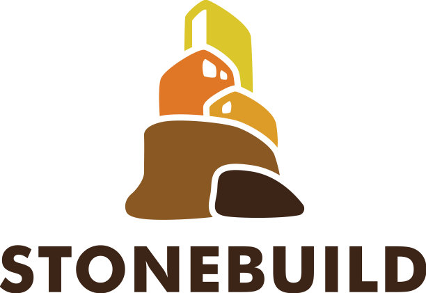 现代平面彩色石砌强烈的标志设计图片下载