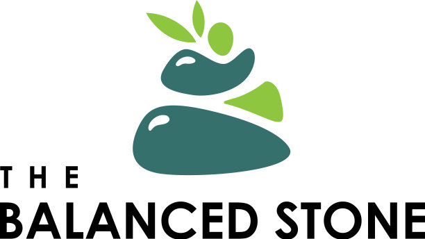 极简色彩平衡的石材标志设计图片下载