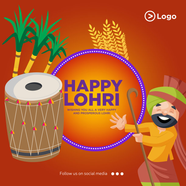横幅设计的幸福lohri图片下载