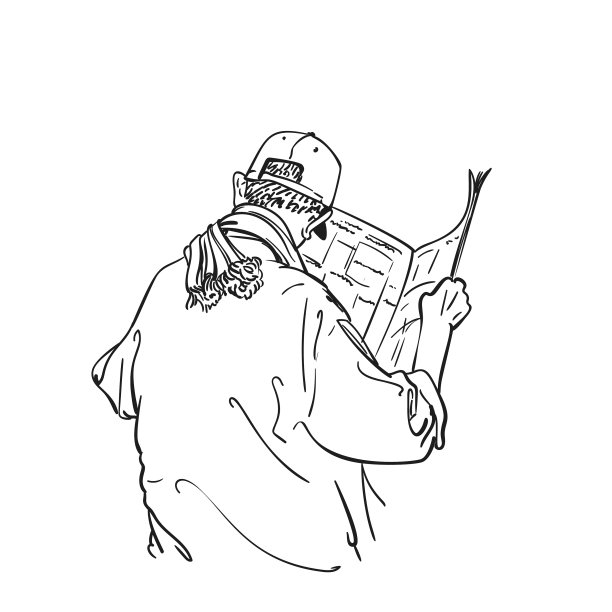 一名印度男子在看报纸图片下载