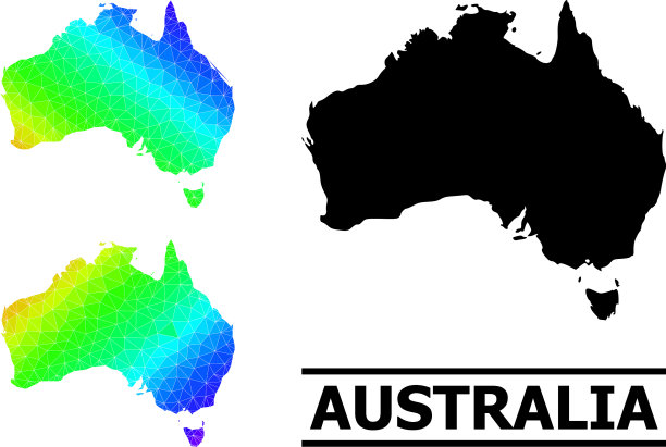 多边形彩虹地图的澳大利亚与对角线图片下载