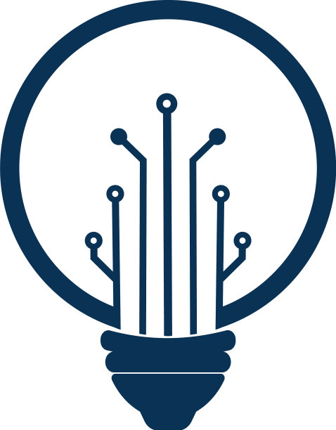 灯泡的想法图标与电路板内图片下载
