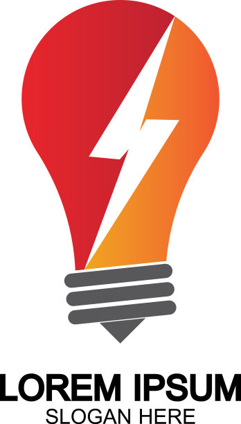 灯泡能源雷霆栓概念标志图标图片下载