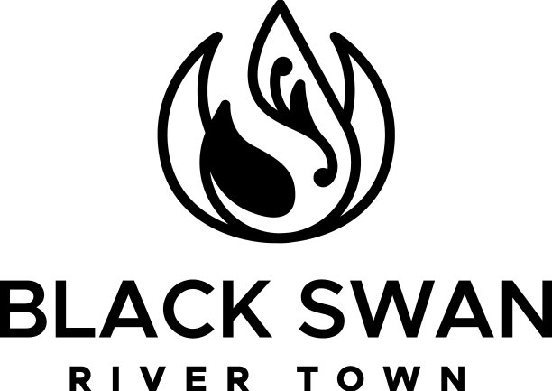 平廓形黑色游河镇标志设计图片下载