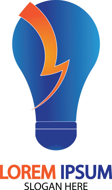 灯泡能源雷霆栓概念标志图标图片下载
