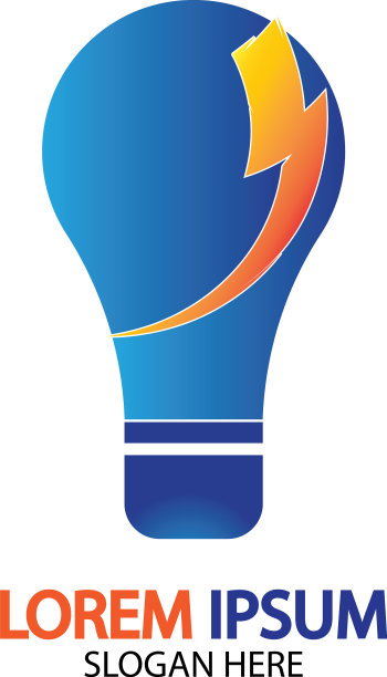 灯泡能源雷霆栓概念标志图标图片下载