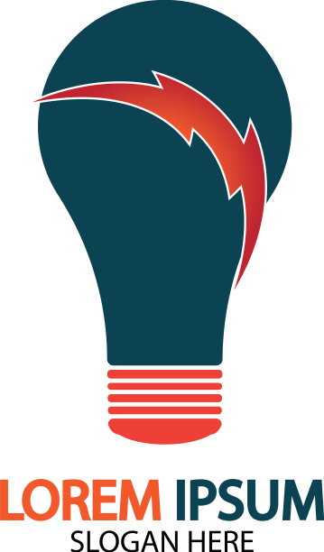 灯泡能源雷霆栓概念标志图标图片下载