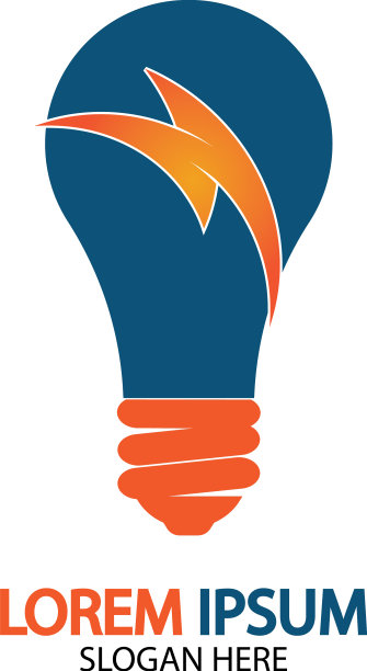 灯泡能源雷霆栓概念标志图标图片下载