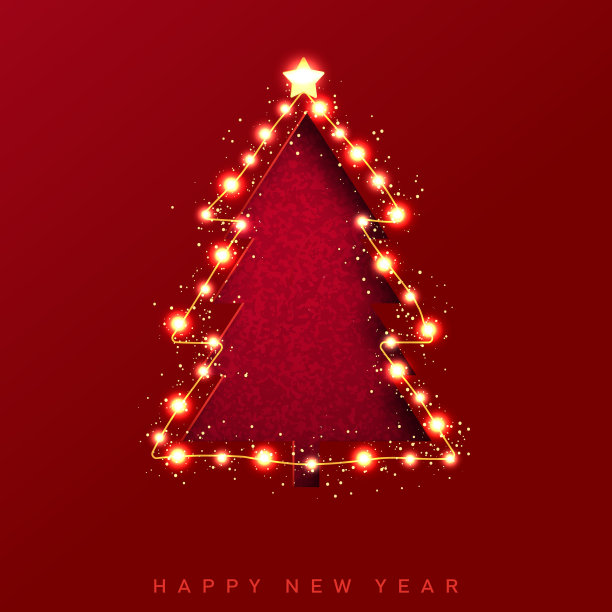 2022年新年快乐红纸剪卡片用图片下载