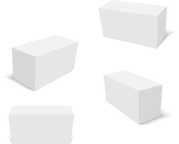 一套白色纸板箱模型图片下载