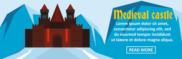 中世纪城堡横幅横竖的概念图片下载