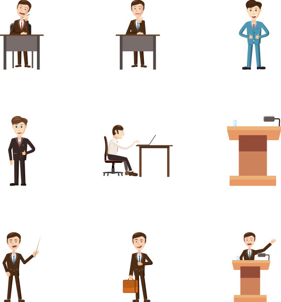 商业图标设置卡通风格图片下载