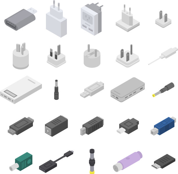 适配器图标设置为等距样式图片下载