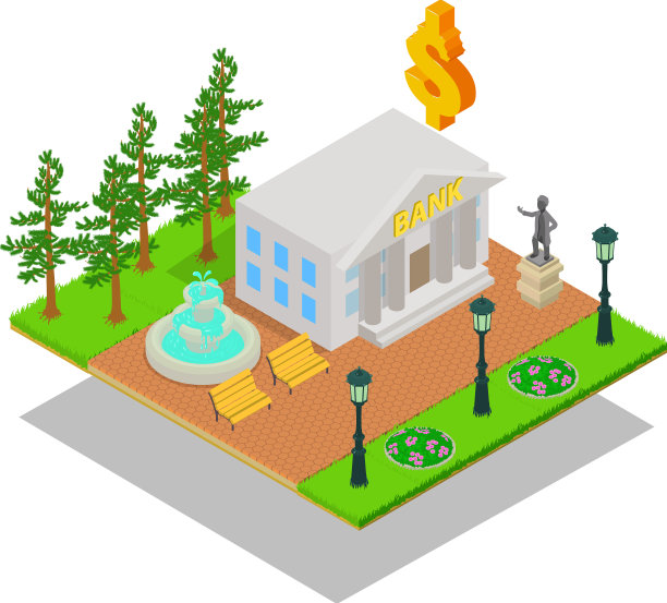 银行概念横幅等距风格图片下载
