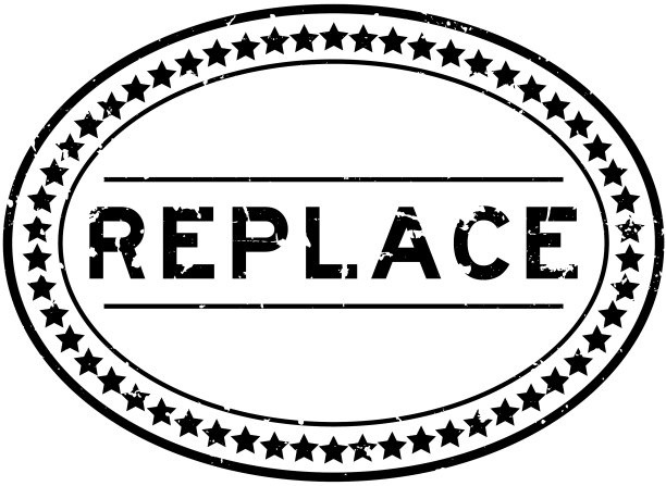 Grunge黑色取代字椭圆形橡胶印章图片下载