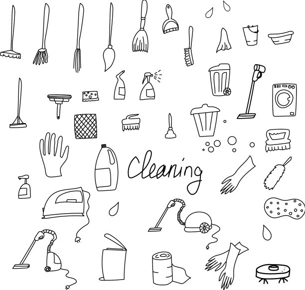 一组用于清洁洗涤的元素图片下载