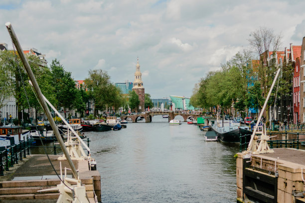 阿姆斯特丹街道和运河的照片图片下载