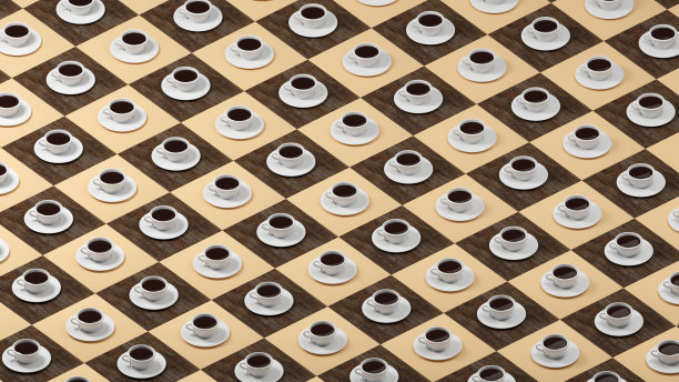 一个等距杯图案3d渲染图片下载