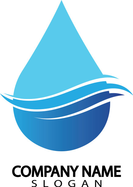 水滴与波浪的标志概念图片下载