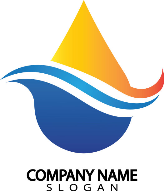 水滴与波浪的标志概念图片下载