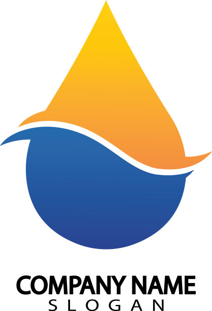 水滴与波浪的标志概念图片下载