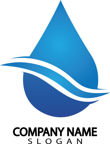 水滴与波浪的标志概念图片下载