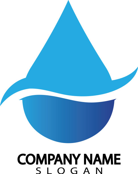 水滴与波浪的标志概念图片下载