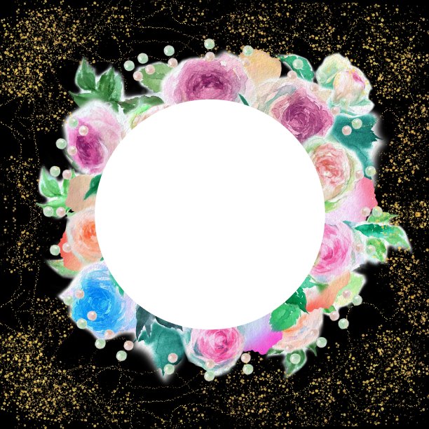 粉红色和杏色玫瑰花瓣和皮埃尔德朗萨德花卉花环和水彩信息卡插图图片下载