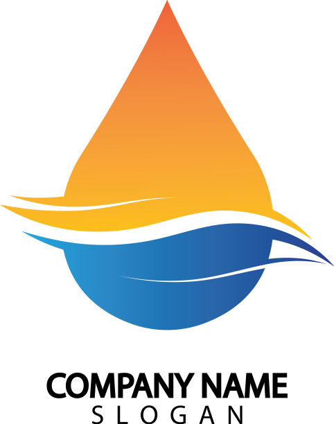 水滴与波浪的标志概念图片下载