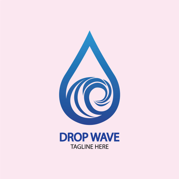 水滴与波浪的标志概念图片下载