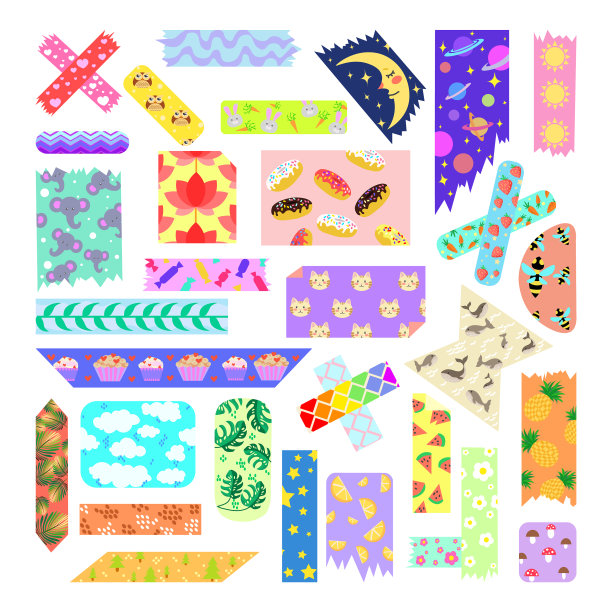 一套明亮的透明胶带图片下载