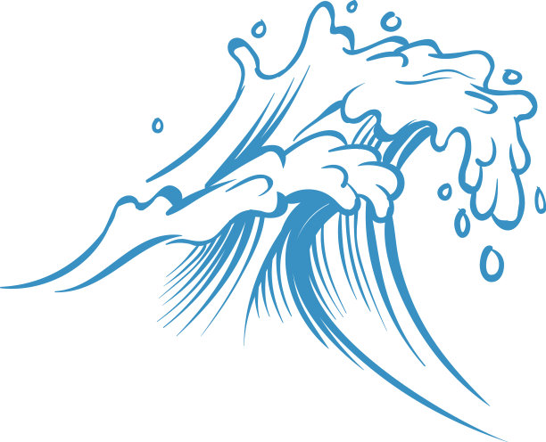 水花在手绘素描风格图片下载