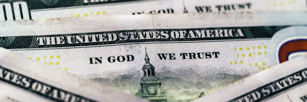 美国纸币美元钞票背景横幅图片下载