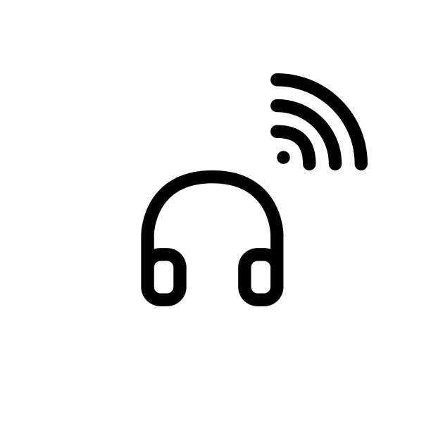 无线耳机极简线条艺术图标图片下载