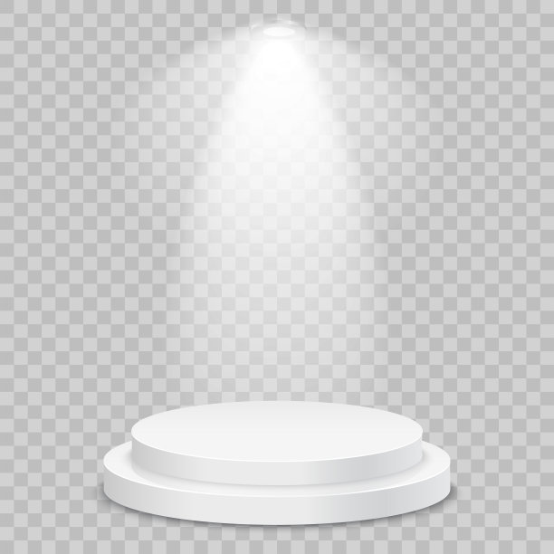 圆形舞台的讲台被灯光照亮图片下载