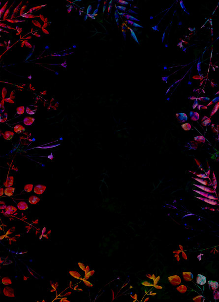 美丽时尚的黑色花卉背景明信片与文字插图的地方图片下载