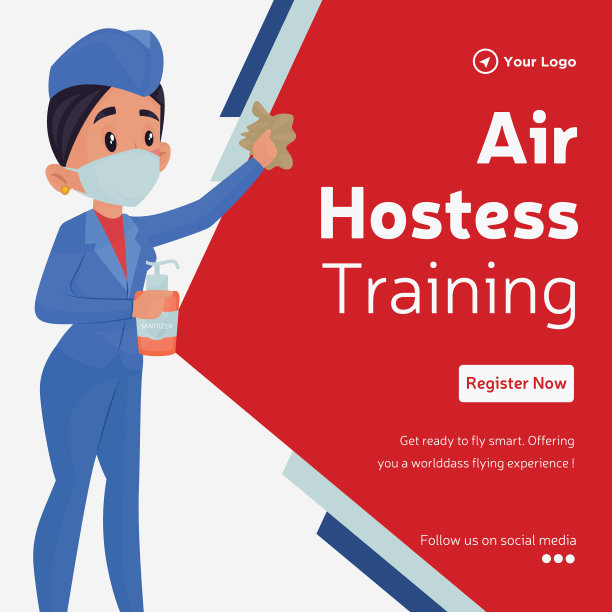 空中小姐的横幅设计图片下载