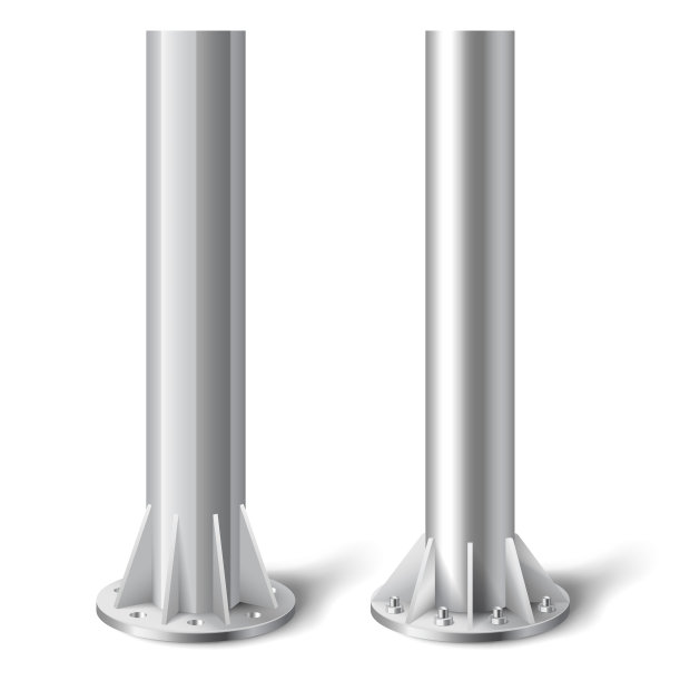 一组金属杆现实的3d金属柱图片下载