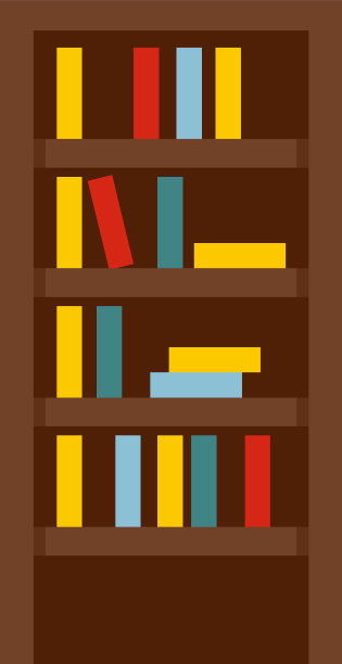 图书馆藏书衣柜图标平孤立图片下载