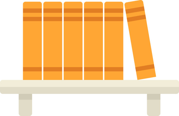 图书馆书架图标扁平孤立图片下载